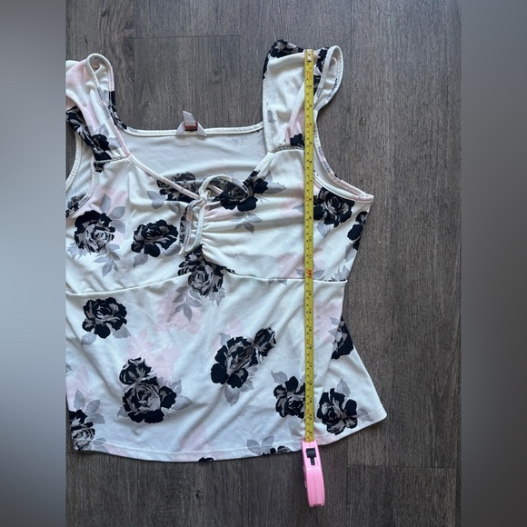 Candie's Black and Pink Floral Tank Top - Picture 5 of 5